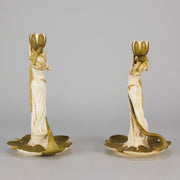 Art Nouveau Candlesticks - Ernst Wahliss - Hickmet Fine Arts 