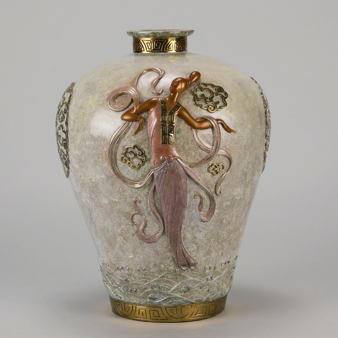 Erte Vase - Oriental Mystery Bronze Vase - Hickmet Fine Arts