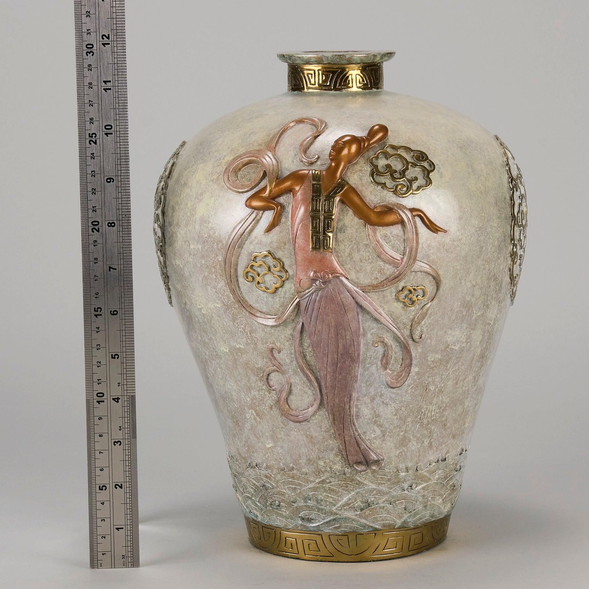 Erte Vase - Oriental Mystery Bronze Vase - Hickmet Fine Arts