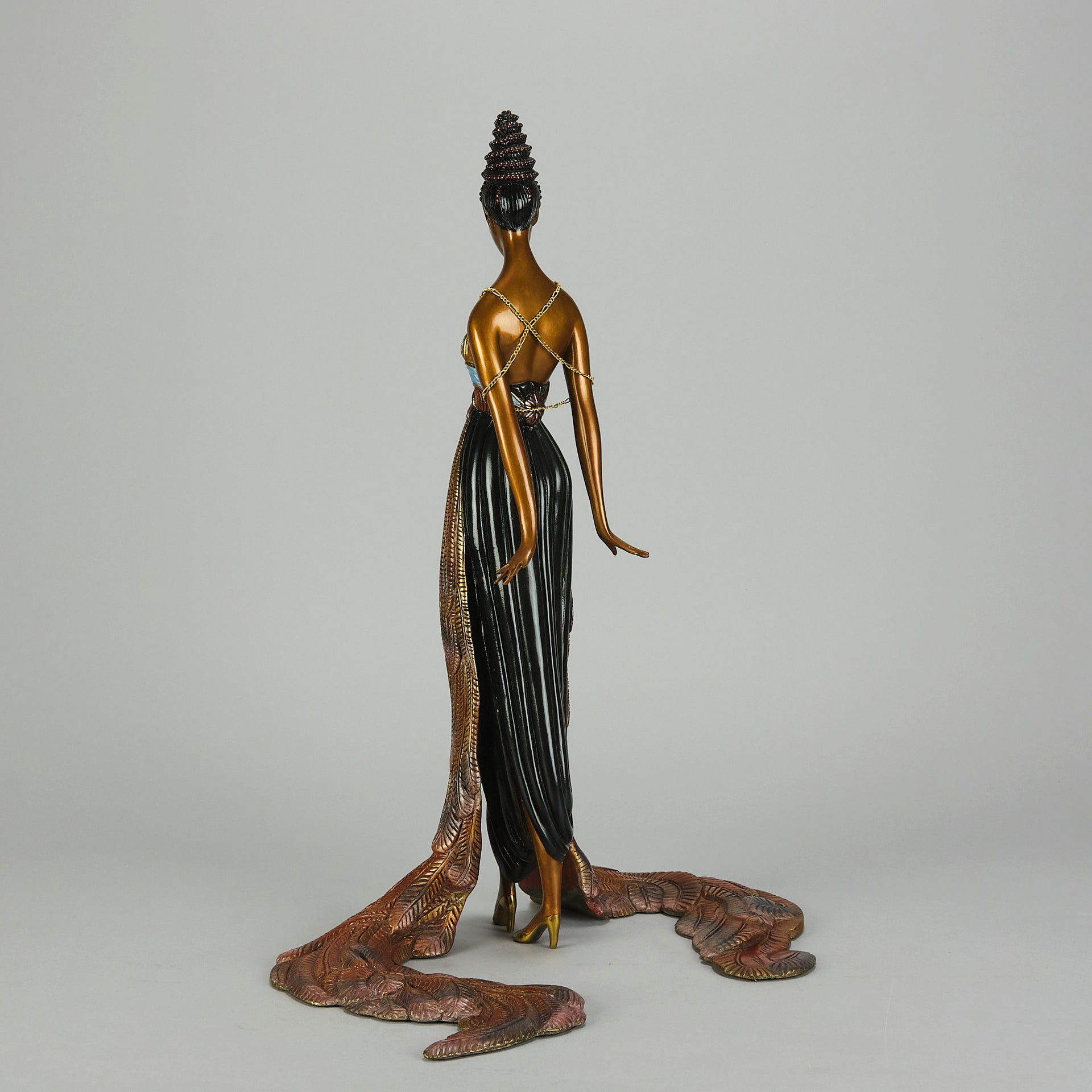 Erte Feather Gown - Limited Bronze Figure - Hickmet Fine Arts