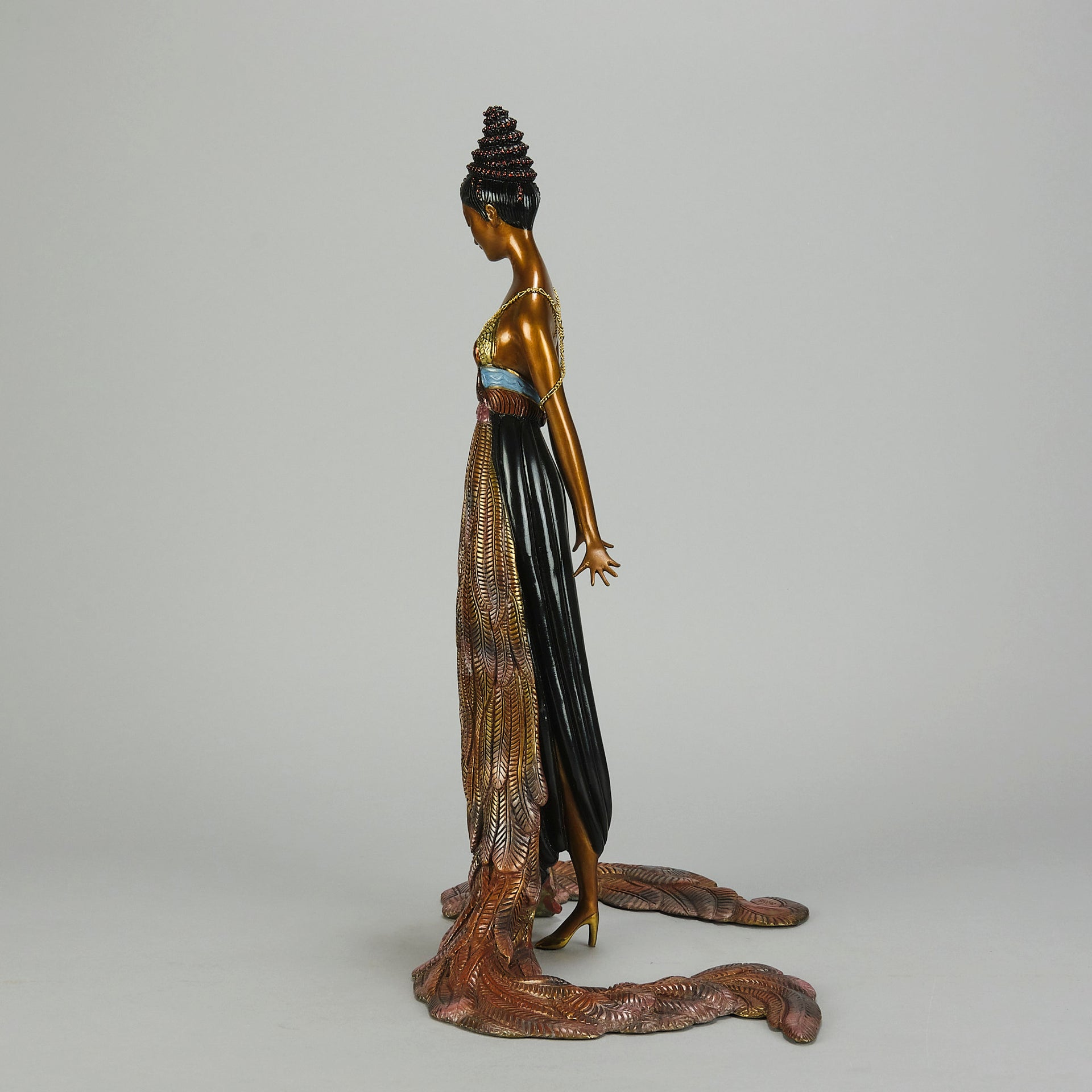 Erte Feather Gown - Limited Bronze Figure - Hickmet Fine Arts