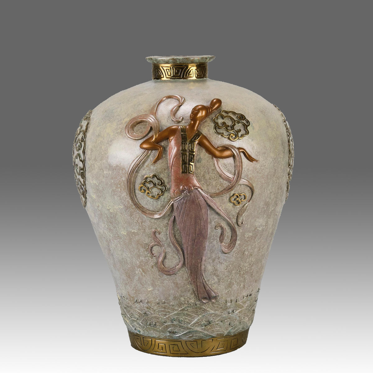 Erte Vase - Oriental Mystery Bronze Vase - Hickmet Fine Arts