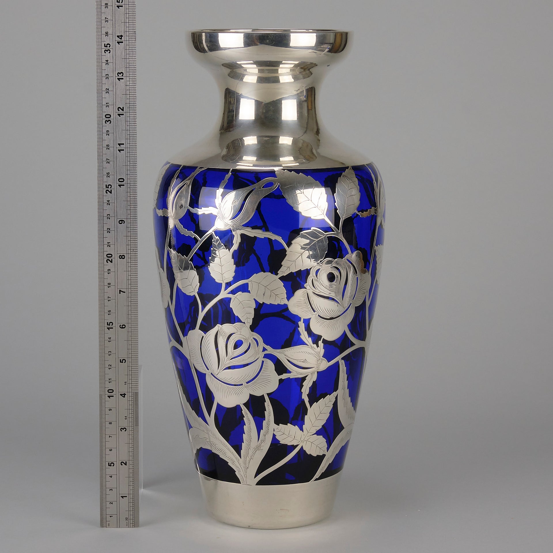 "Floral Silvered Vase" by Fredrich Spahr - Hickmet Fine Arts 