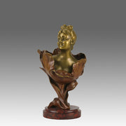 "Fée des Fleurs" - Henri Godet Bronze Bust - Hickmet Fine Arts