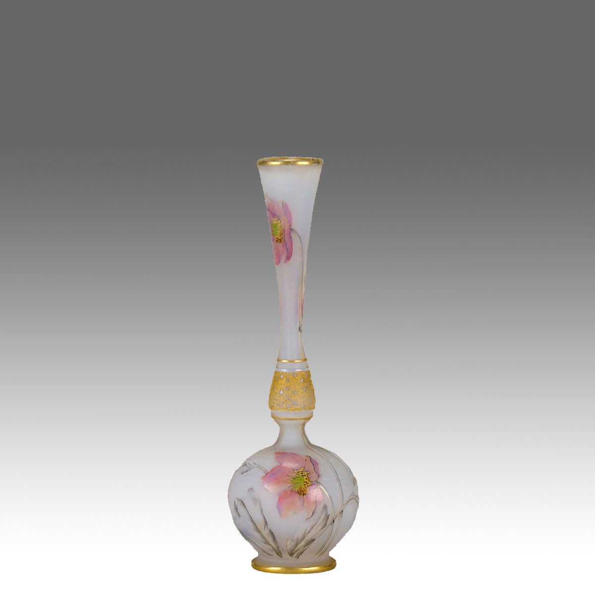 Daum Floral Vase - Art Nouveau Glass - Hickmet Fine Arts