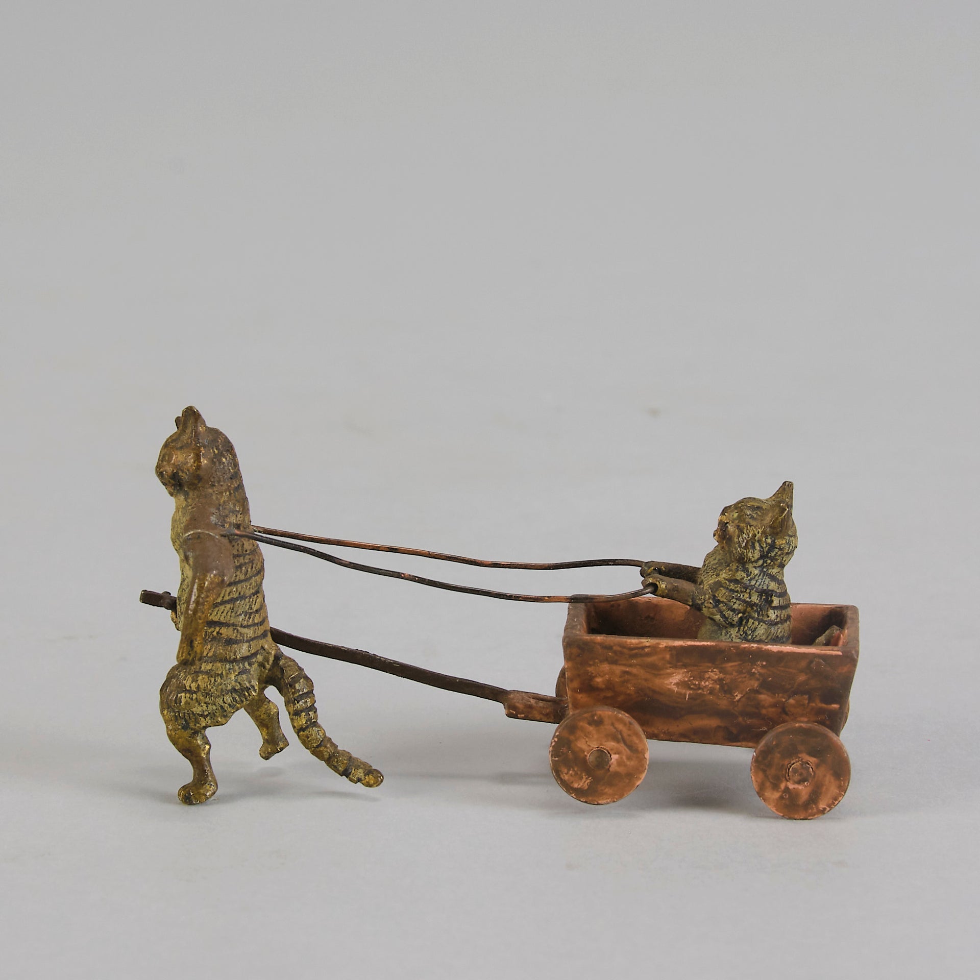 Bergman Cat in Cart  - Bergman Bronze - Hickmet Fine Arts