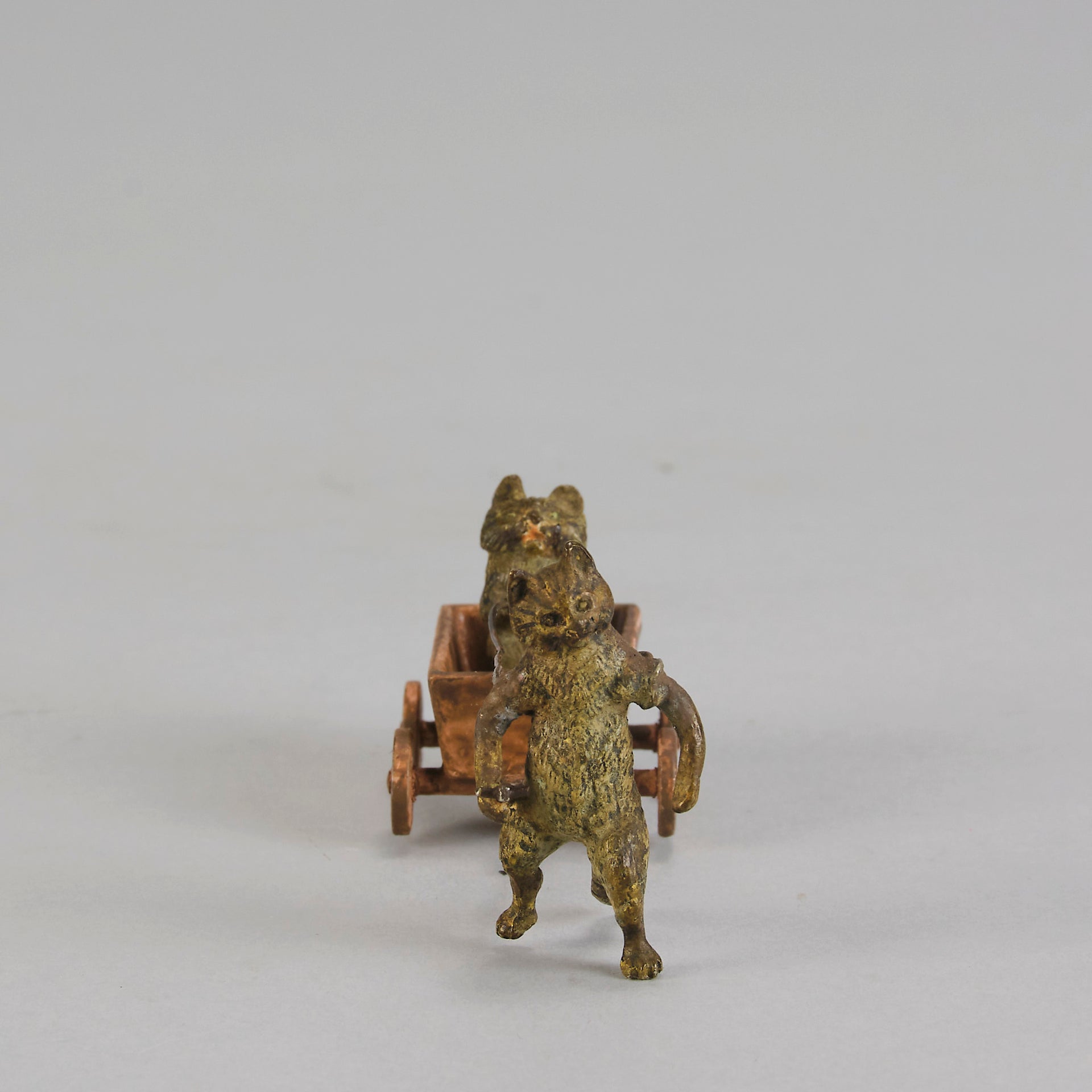 Bergman Cat in Cart  - Bergman Bronze - Hickmet Fine Arts