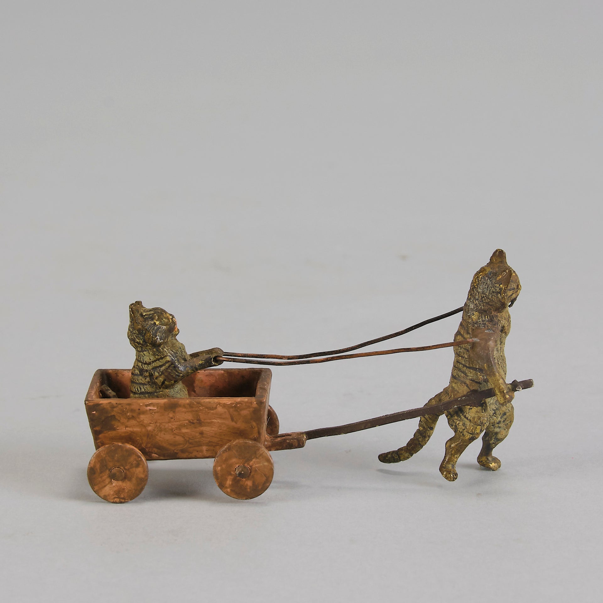 Bergman Cat in Cart  - Bergman Bronze - Hickmet Fine Arts