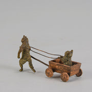 Bergman Cat in Cart  - Bergman Bronze - Hickmet Fine Arts