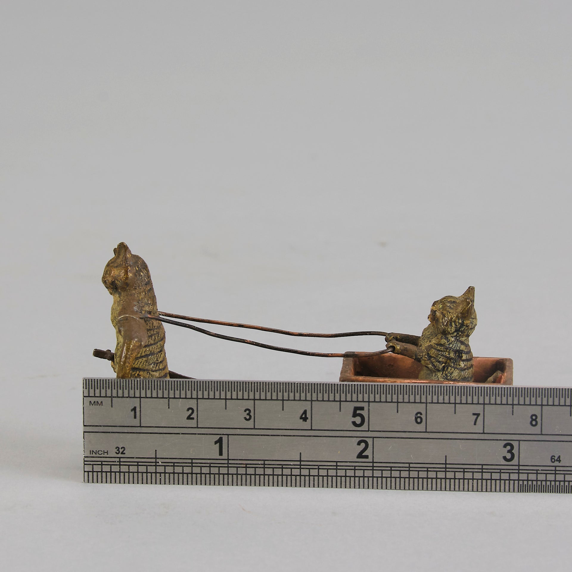 Bergman Cat in Cart  - Bergman Bronze - Hickmet Fine Arts