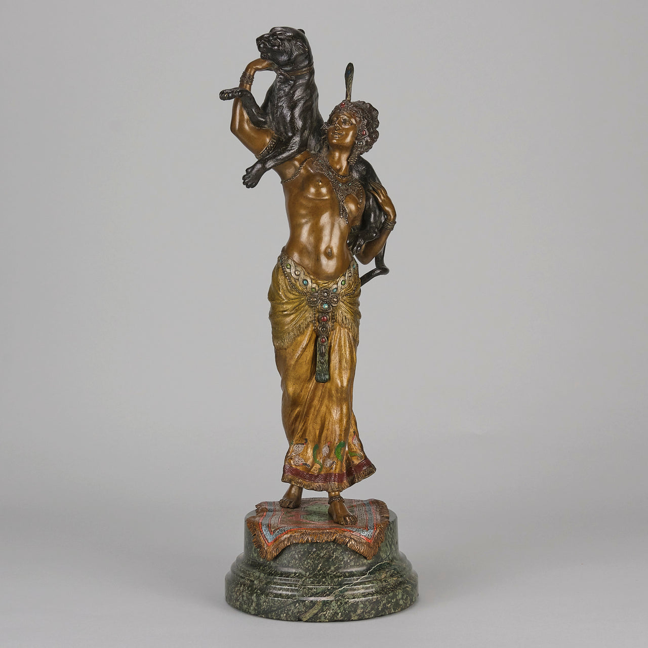 Bergman Harem Girl & Puma - Bergman Bronze - Hickmet Fine Arts