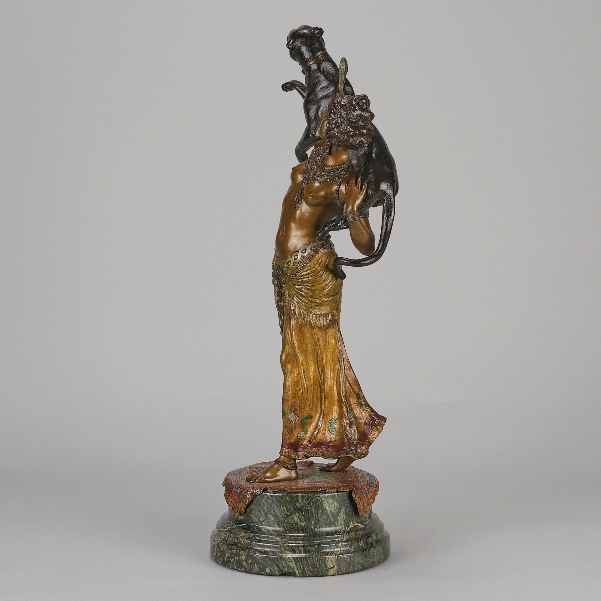 Bergman Harem Girl & Puma - Bergman Bronze - Hickmet Fine Arts