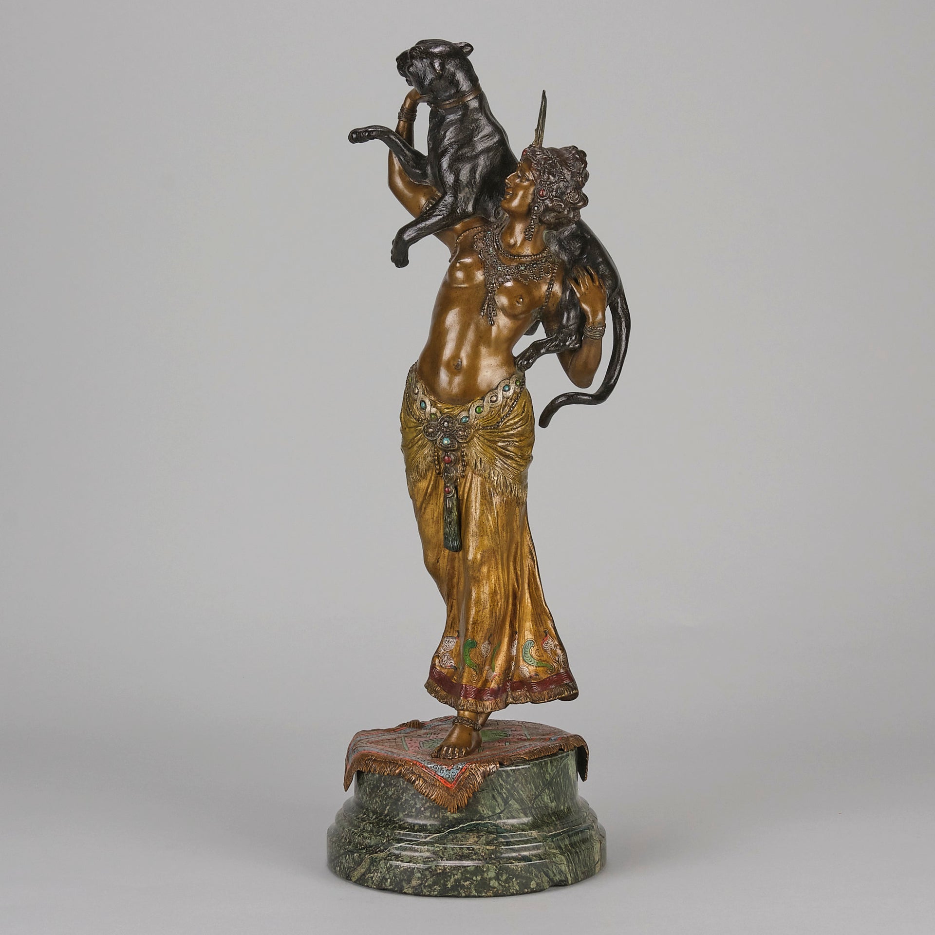 Bergman Harem Girl & Puma - Bergman Bronze - Hickmet Fine Arts
