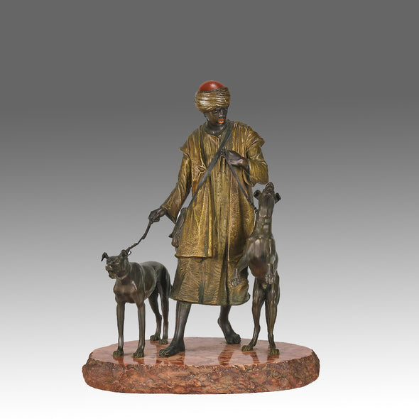 Bergman Man with Dogs - Bergman Bronze - Hickmet Fine Arts