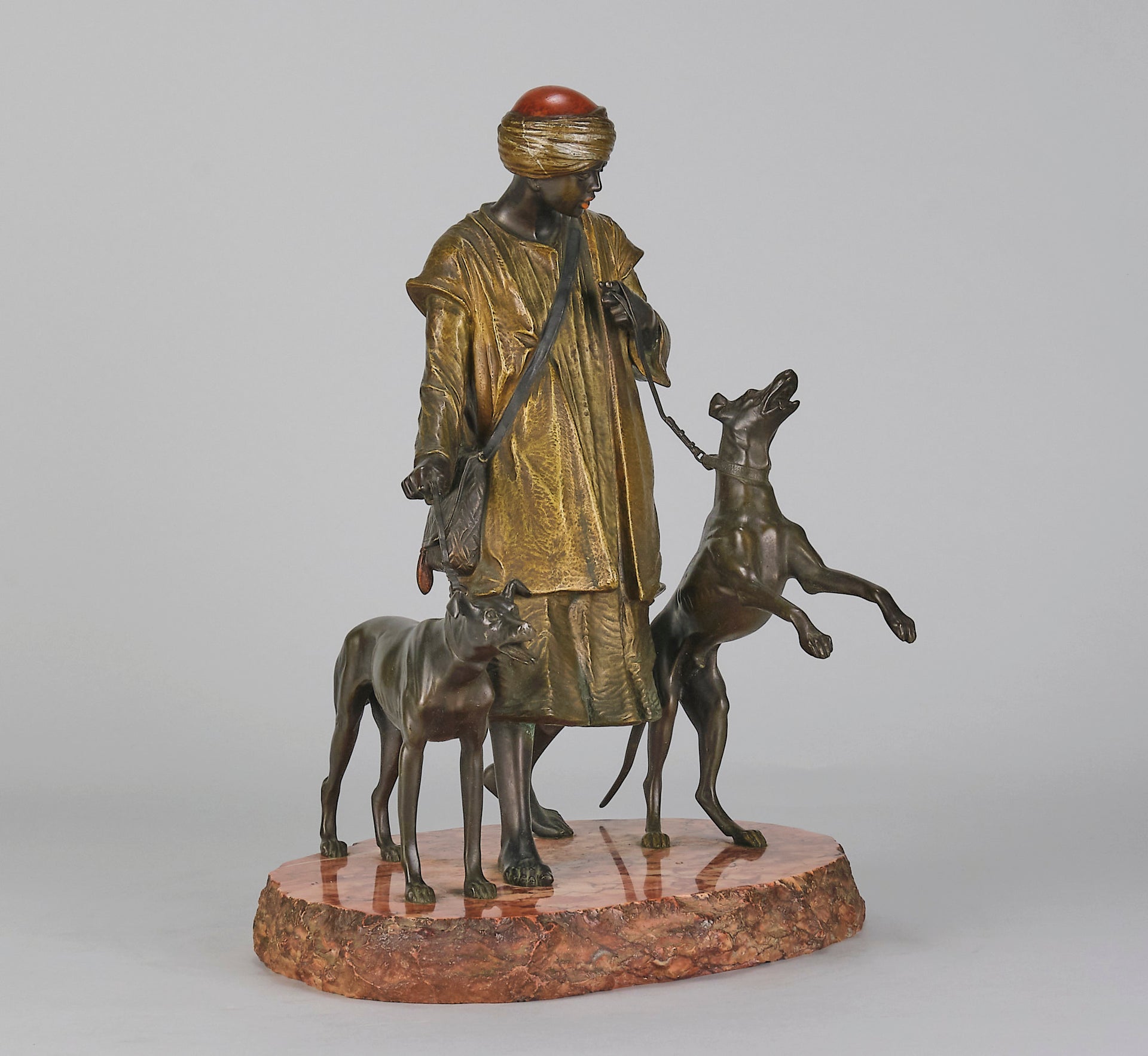 Bergman Man with Dogs - Bergman Bronze - Hickmet Fine Arts