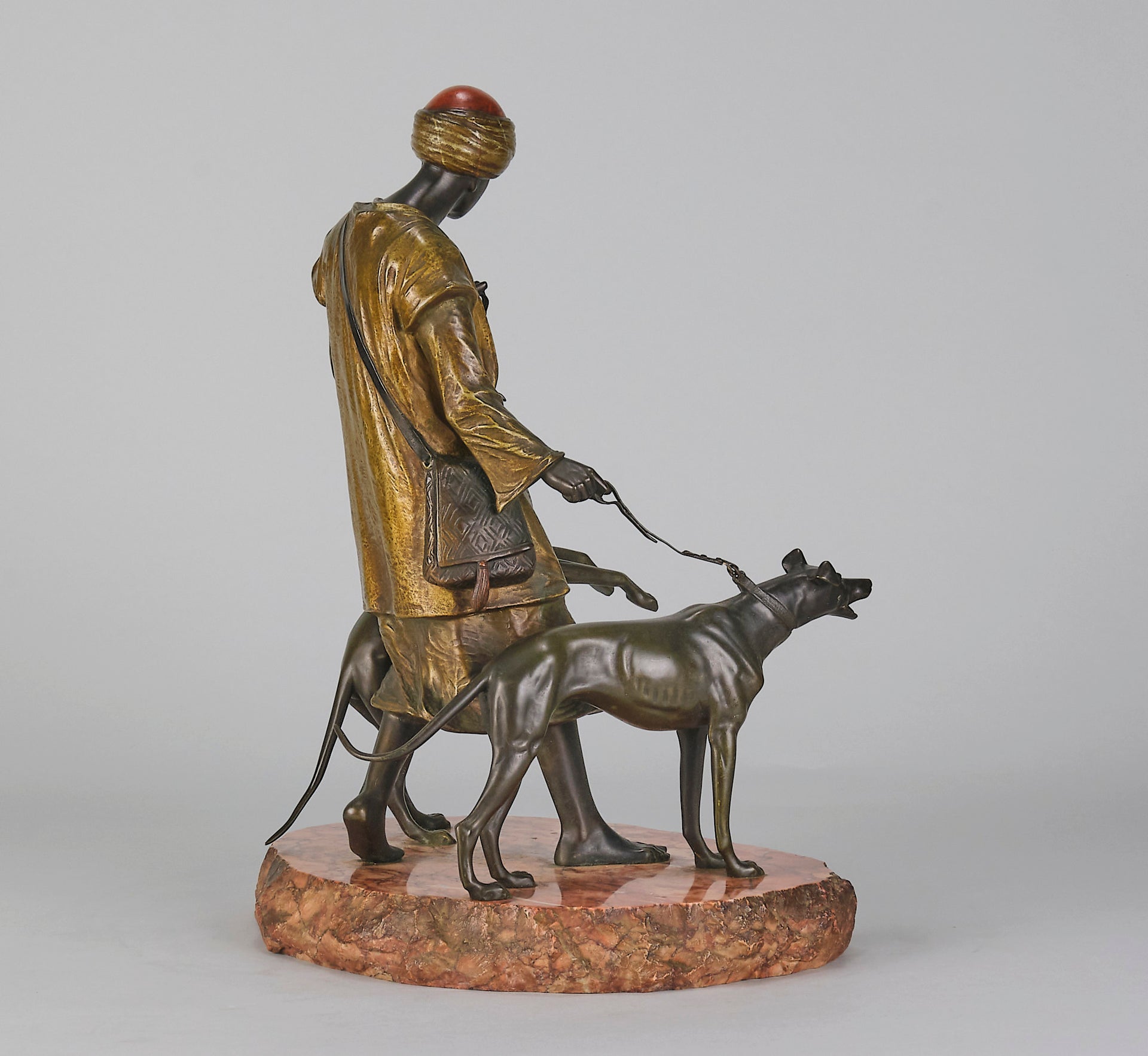 Bergman Man with Dogs - Bergman Bronze - Hickmet Fine Arts