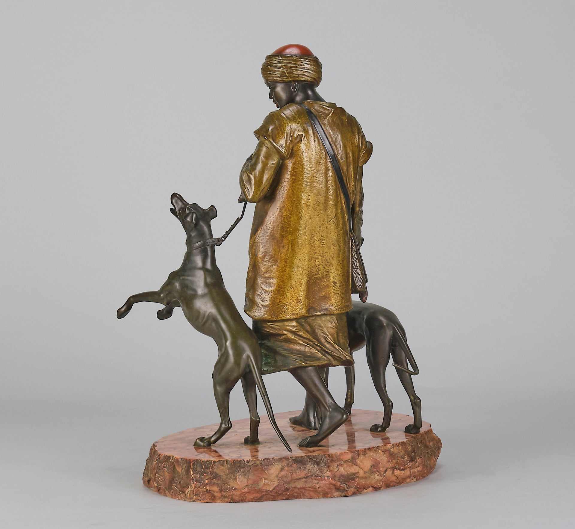 Bergman Man with Dogs - Bergman Bronze - Hickmet Fine Arts