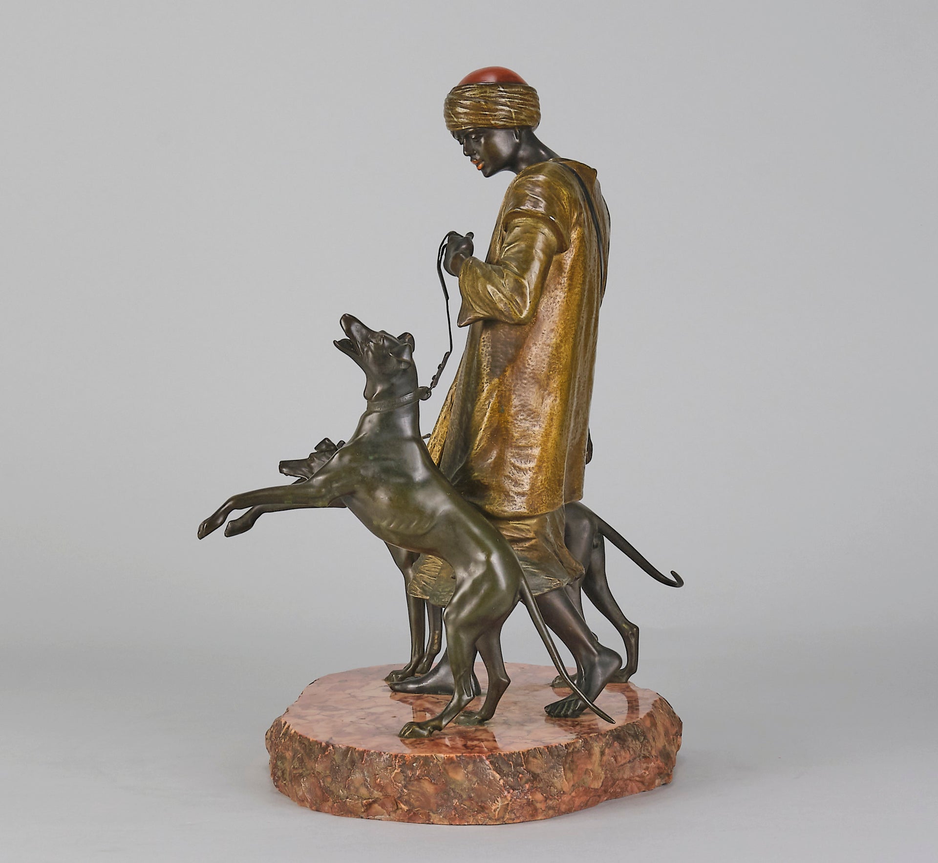 Bergman Man with Dogs - Bergman Bronze - Hickmet Fine Arts