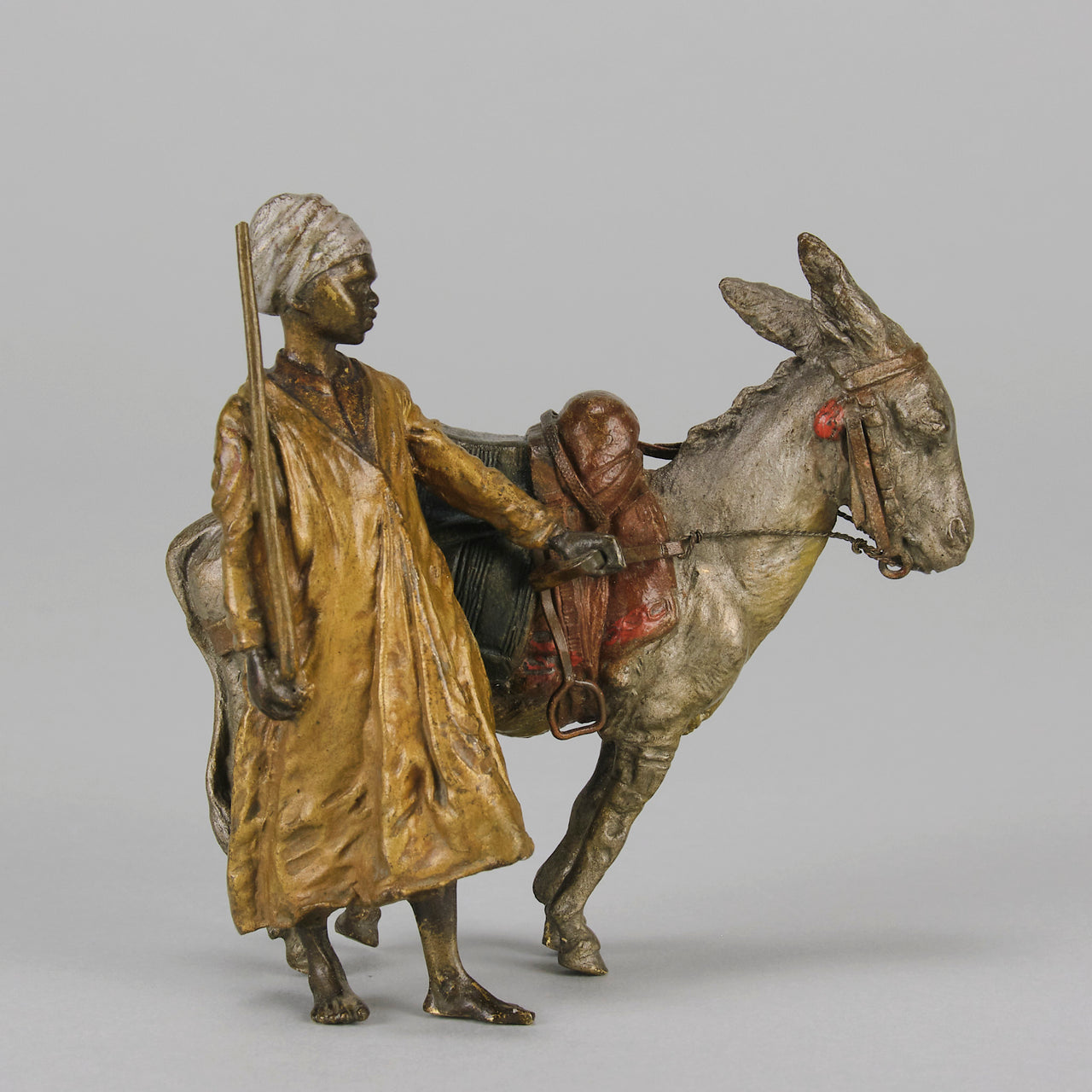 Bergman Man & Donkey - Bergman Bronze - Hickmet Fine Arts