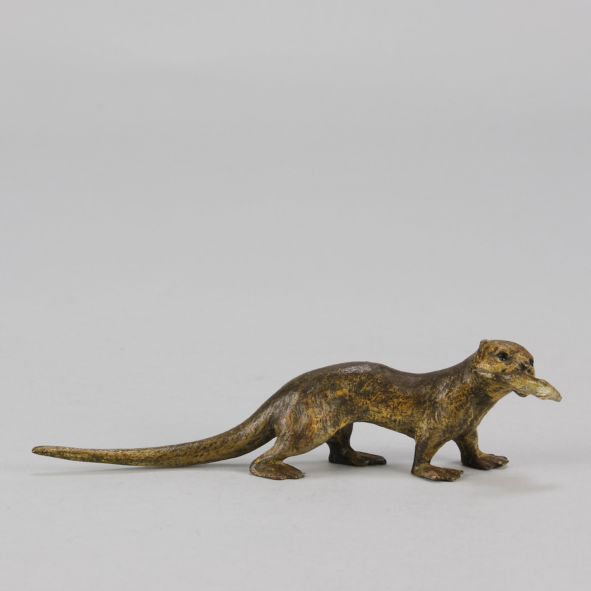 Bergman bronze Otter and Fish