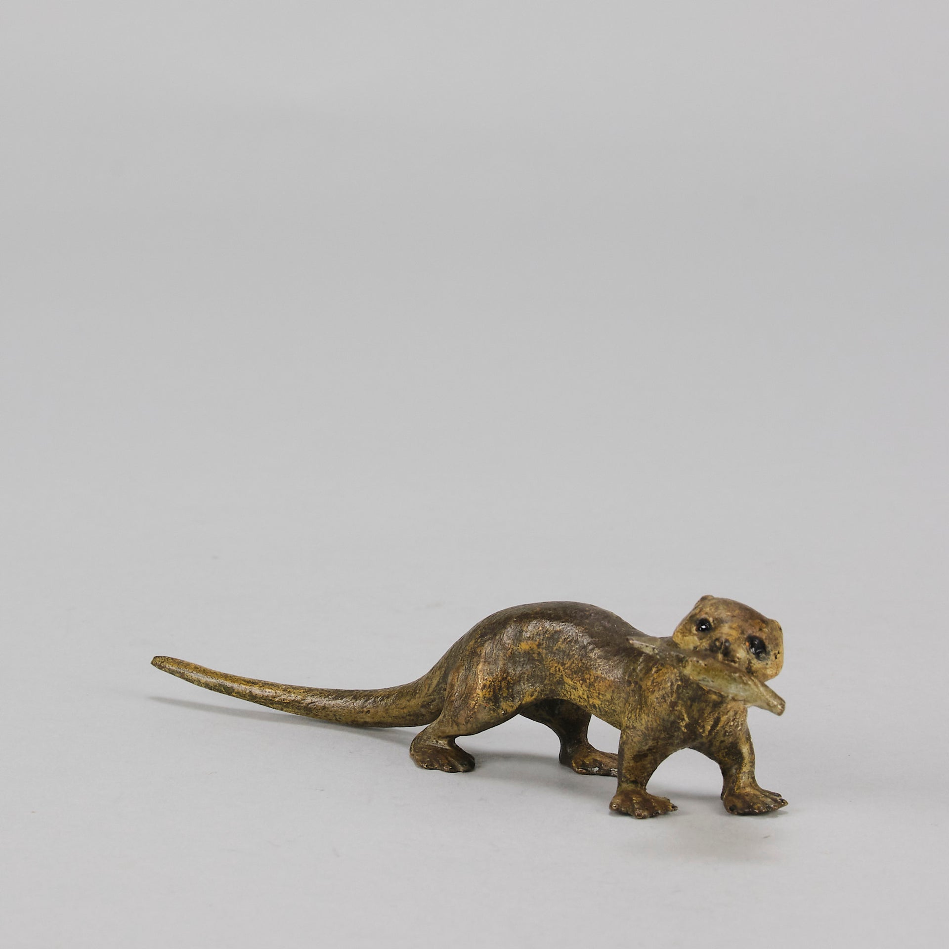 Bergman bronze Otter and Fish
