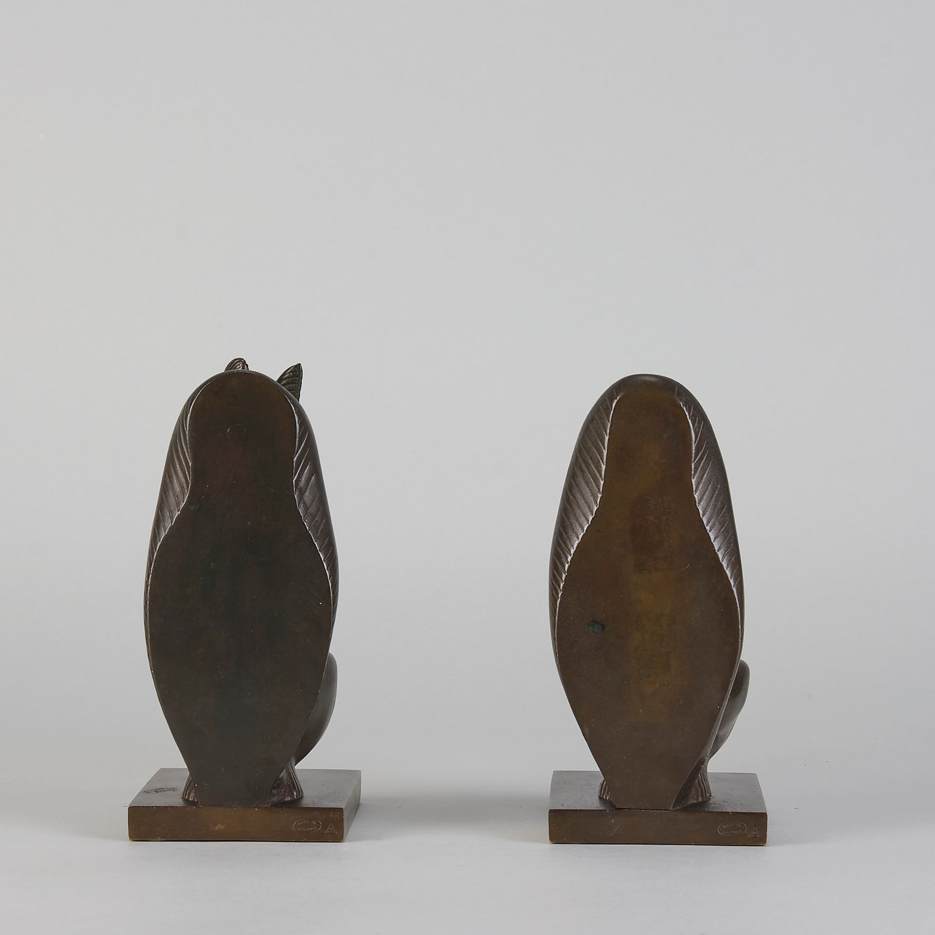 Franz Gruber Bronze - Bronze Squirrel Bookends - Hickmet Fine Arts 