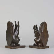 Franz Gruber Bronze - Bronze Squirrel Bookends - Hickmet Fine Arts 