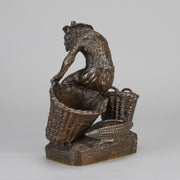 Christophe Fratin Bronze - Singe Avec des Paniers - Hickmet Fine Arts