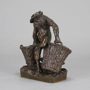 Christophe Fratin Bronze - Singe Avec des Paniers - Hickmet Fine Arts