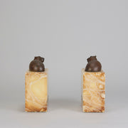 "Hippo Bookends" French Bronze - Hickmet Fine Arts 