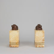 "Hippo Bookends" French Bronze - Hickmet Fine Arts 