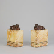 "Hippo Bookends" French Bronze - Hickmet Fine Arts 
