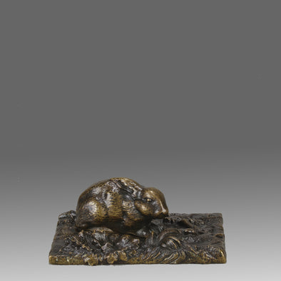 French Bronze - Animalier Bronze Rabbit - Hickmet Fine Arts 