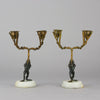 "Frog Candlesticks" - French Bronze Candlesticks - Hickmet Fine Arts 