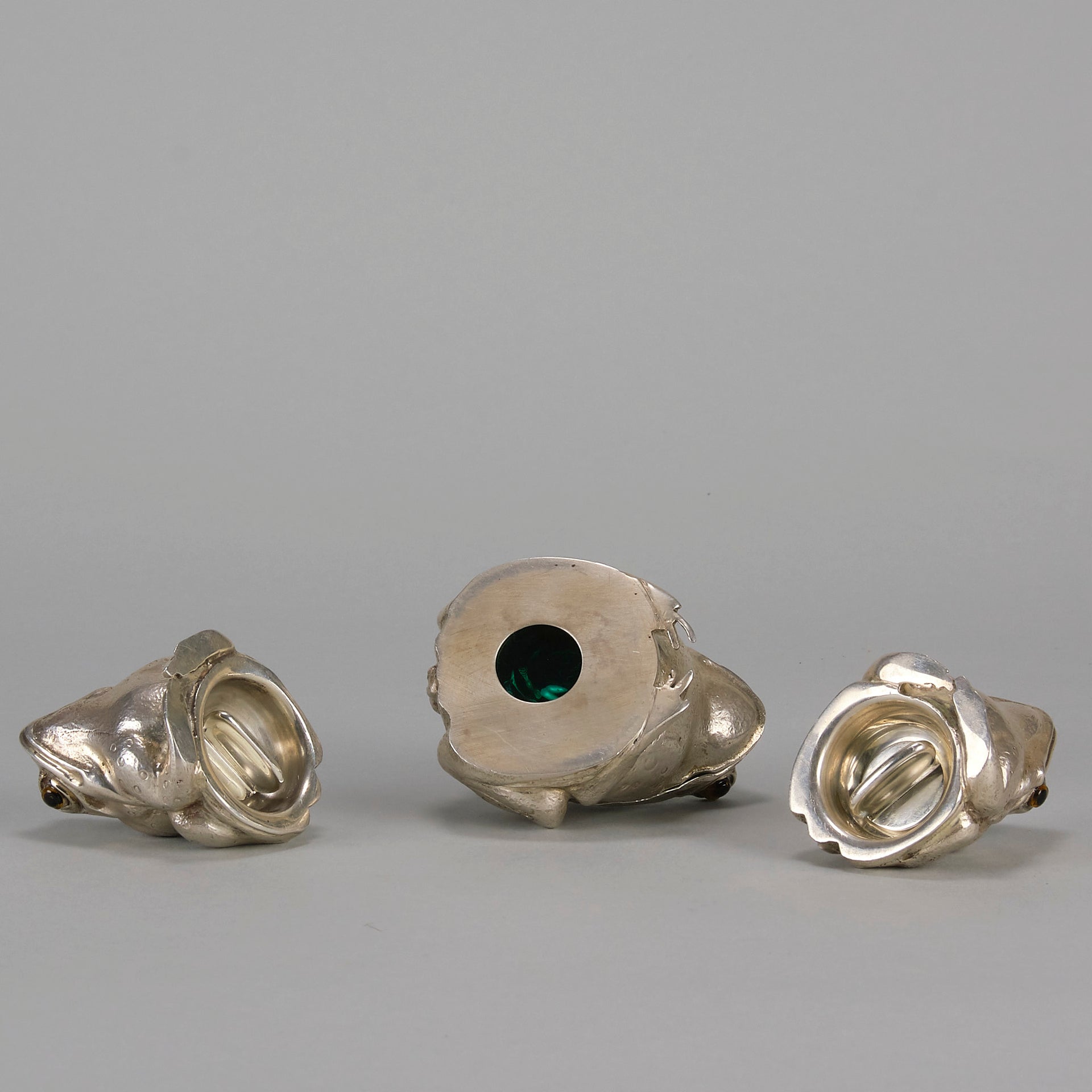 Frog Cruet Set by Joyce M Sharp - English Silver - Hickmet Fine Arts 