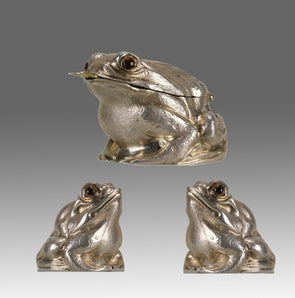 "Frog Cruet Set" English Silver