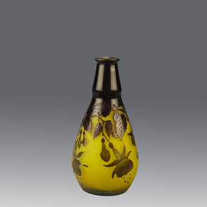 Emile Galle Vase - Fuchsia Vase - Emile Galle Glass - Galle Emile - Art Nouveau Glass - Hickmet Fine Arts