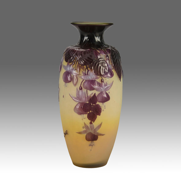 Galle Souffle Vase - Art Nouveau Fuschia Vase - Hickmet Fine Arts