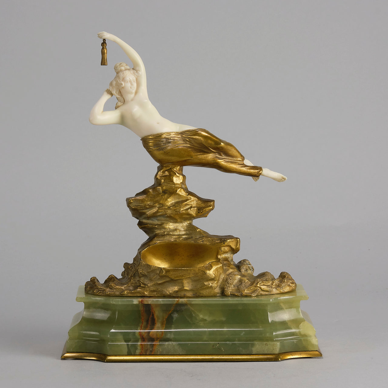 Omerth Bronze - Art Deco Bronze & Ivory Figure - Hickmet Fine Arts