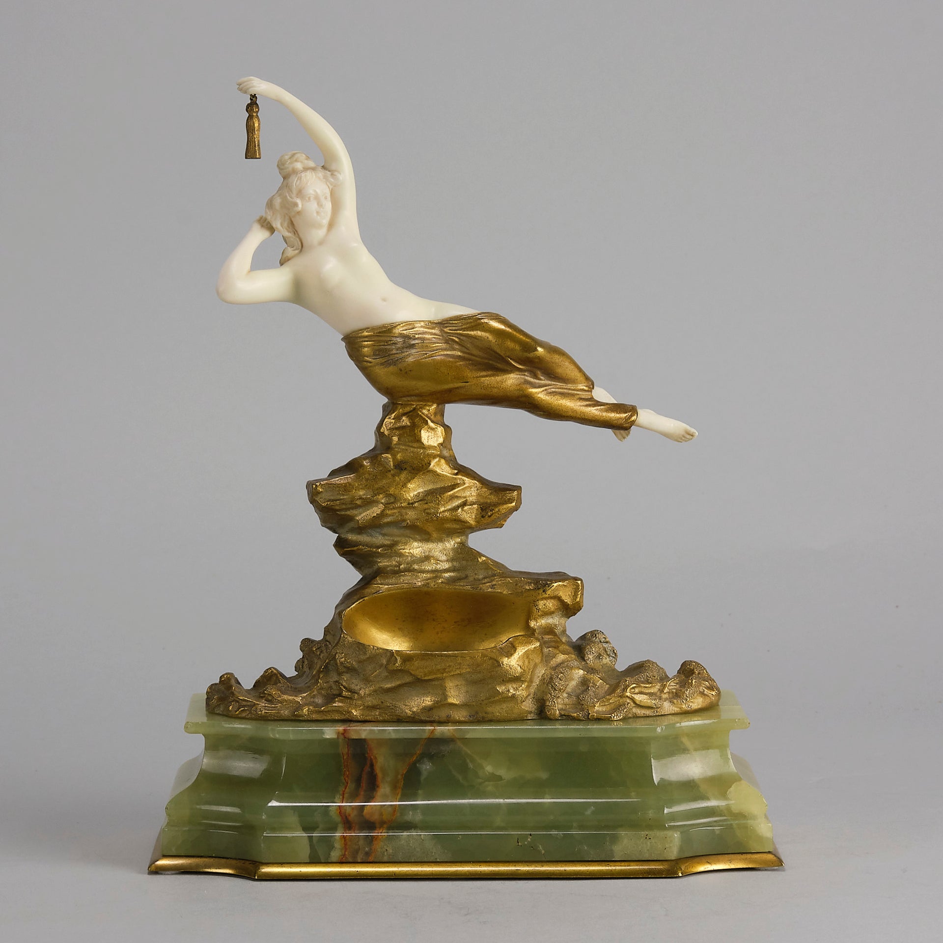 Omerth Bronze - Art Deco Bronze & Ivory Figure - Hickmet Fine Arts