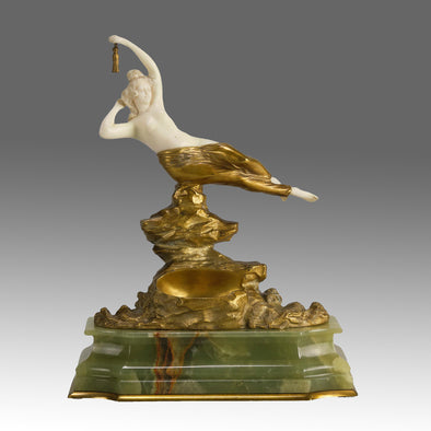 Omerth Bronze - Art Deco Bronze & Ivory Figure - Hickmet Fine Arts