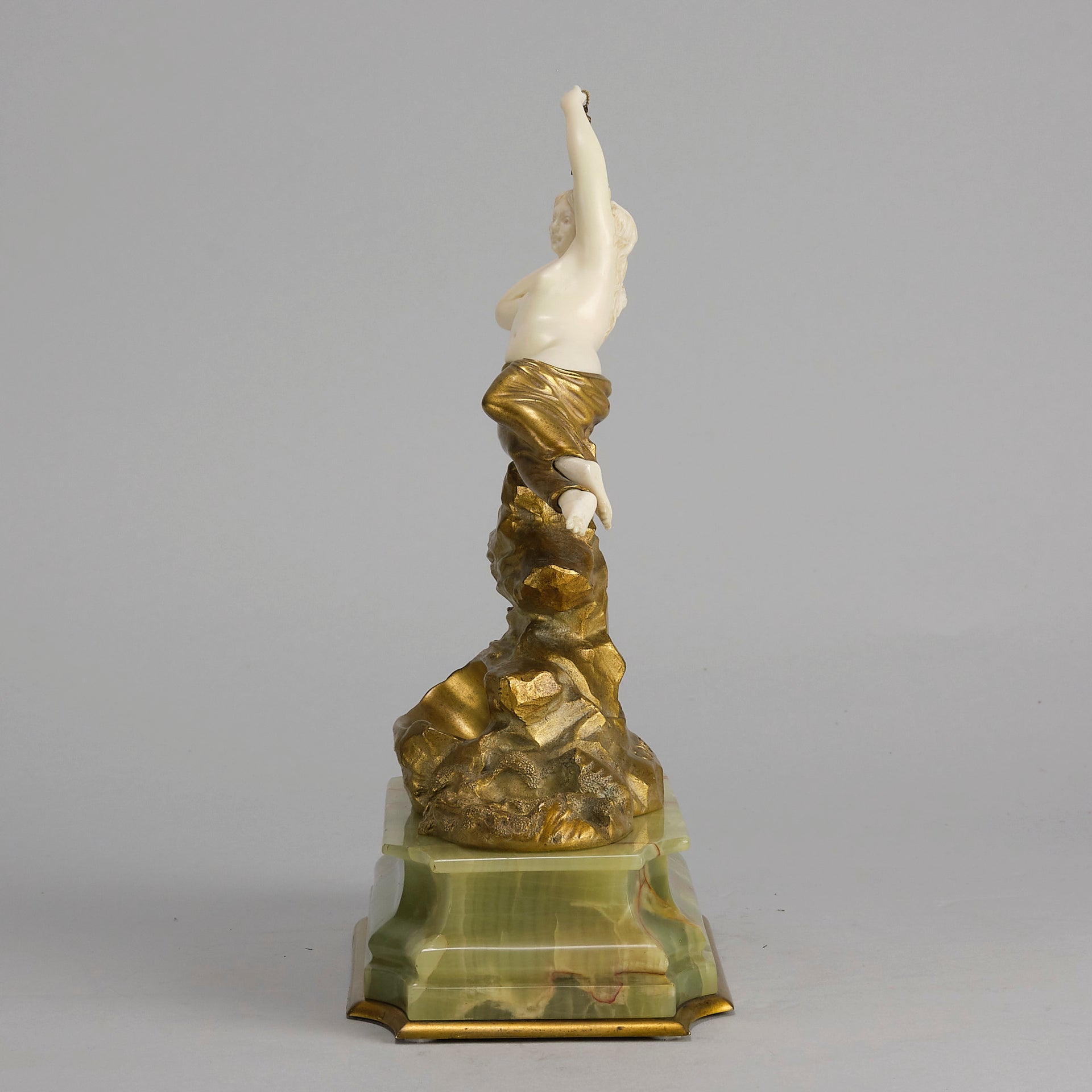 Omerth Bronze - Art Deco Bronze & Ivory Figure - Hickmet Fine Arts