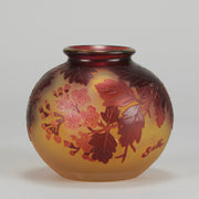 Galle Cameo Glass Vase Apple Blossom