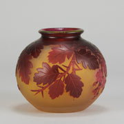 Galle Cameo Glass Vase Apple Blossom