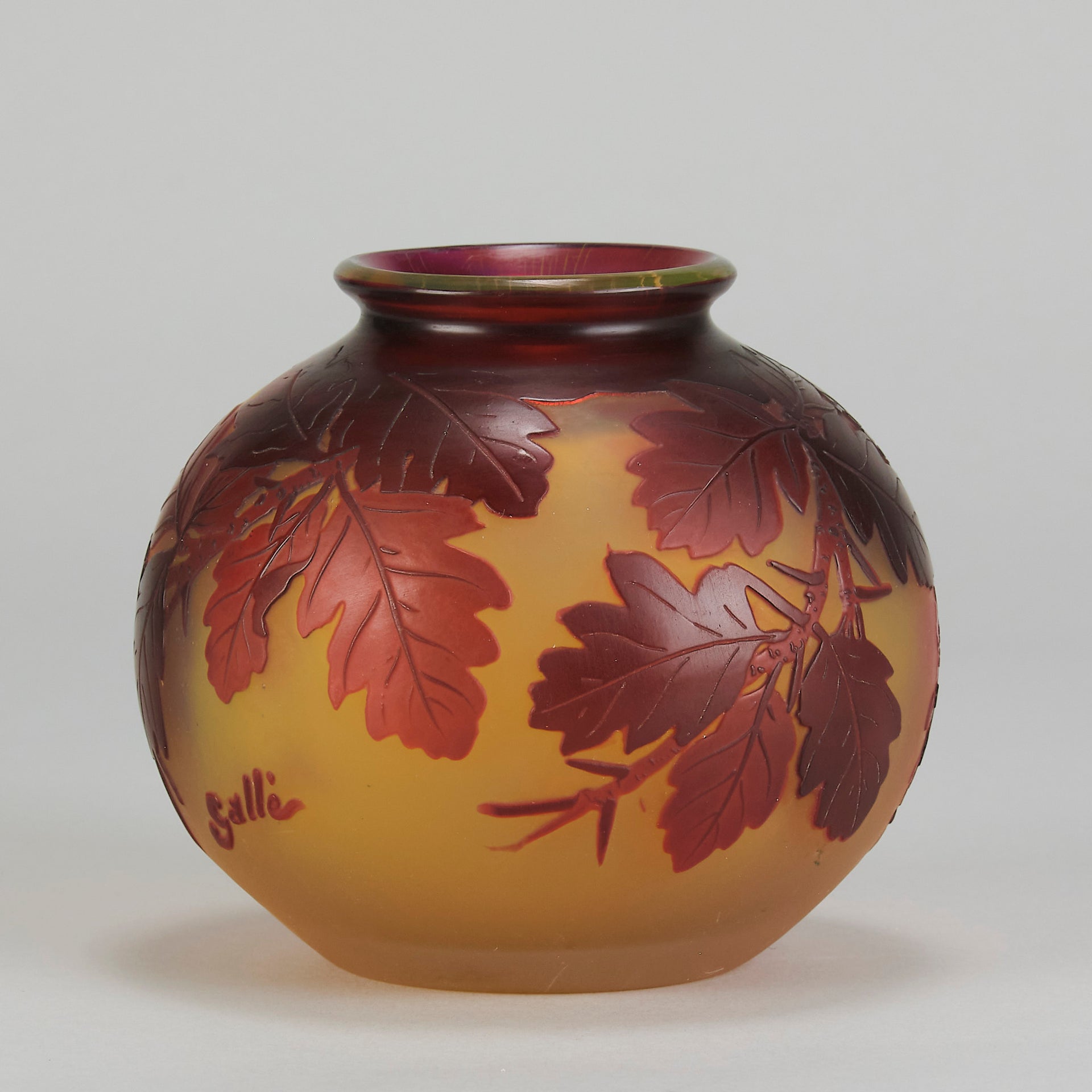 Galle Cameo Glass Vase Apple Blossom