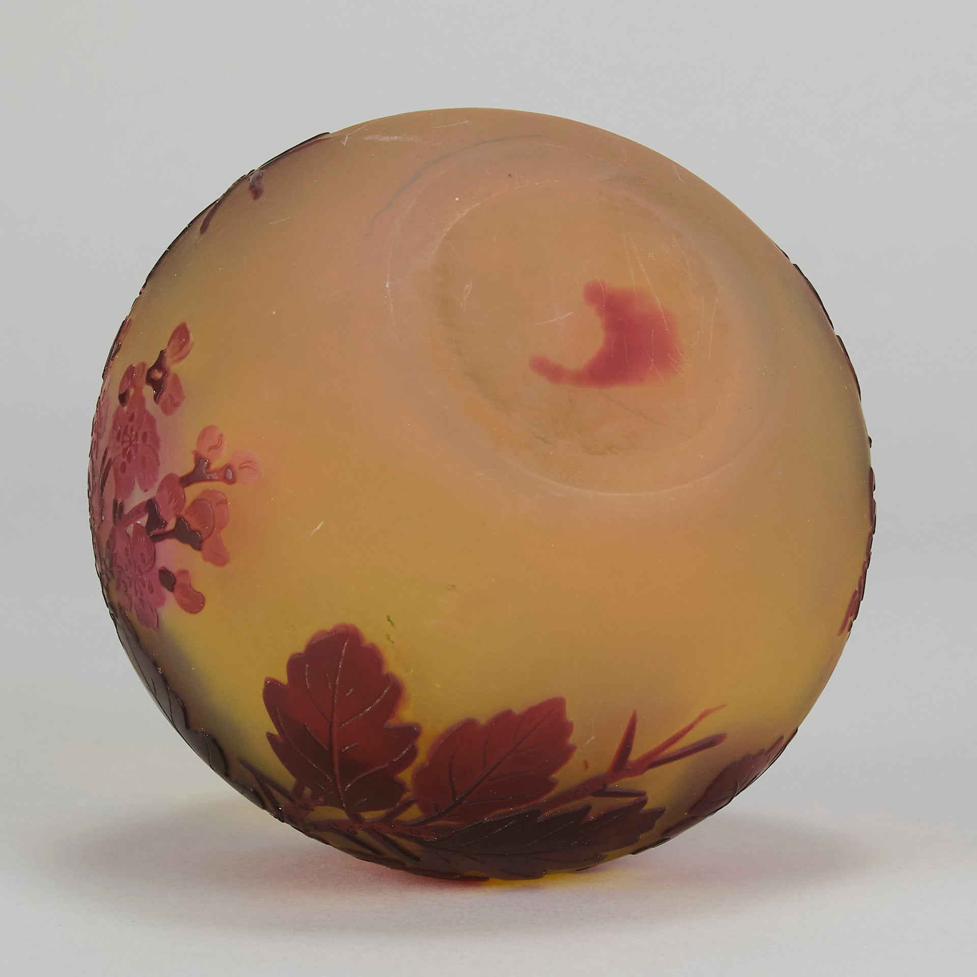 Galle Cameo Glass Vase Apple Blossom