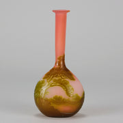 Galle Banjo Lanscape Vase - Art Nouveau Glass - Hickmet Fine Arts