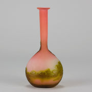 Galle Banjo Lanscape Vase - Art Nouveau Glass - Hickmet Fine Arts