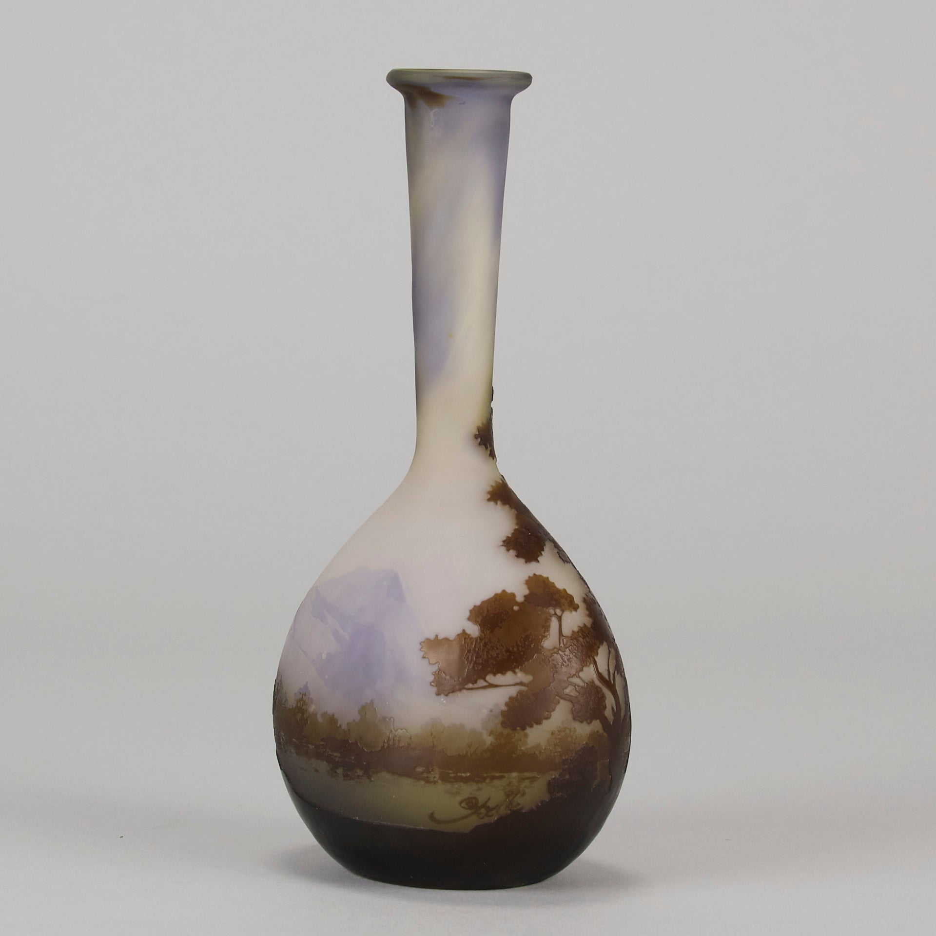 Emile Galle Banjo Vase - Art Nouveau Glass - Hickmet Fine Arts