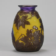 Galle Souffle Vase - Art Nouveau Clematis Vase - Hickmet Fine Arts